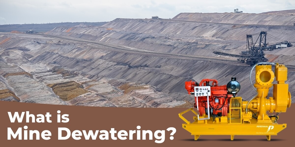 A dewatering pump being used in a mining operation, dewatering pump for mines